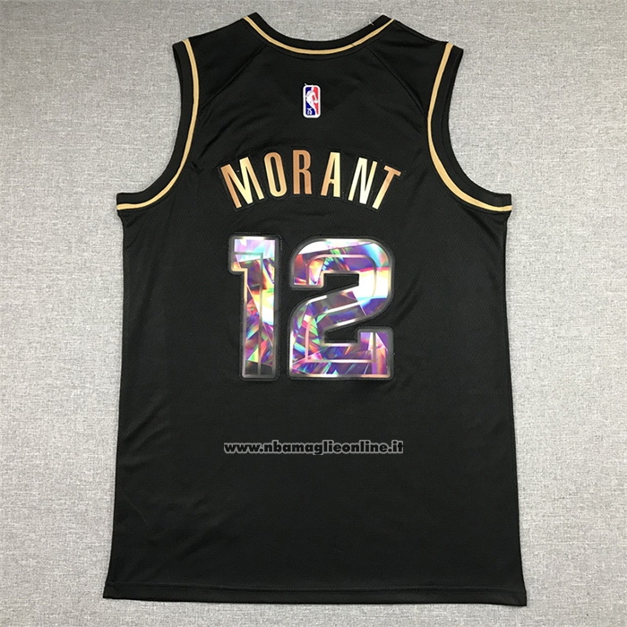 Maglia Golden Edition Memphis Grizzlies Ja Morant #12 2021-22 Nero